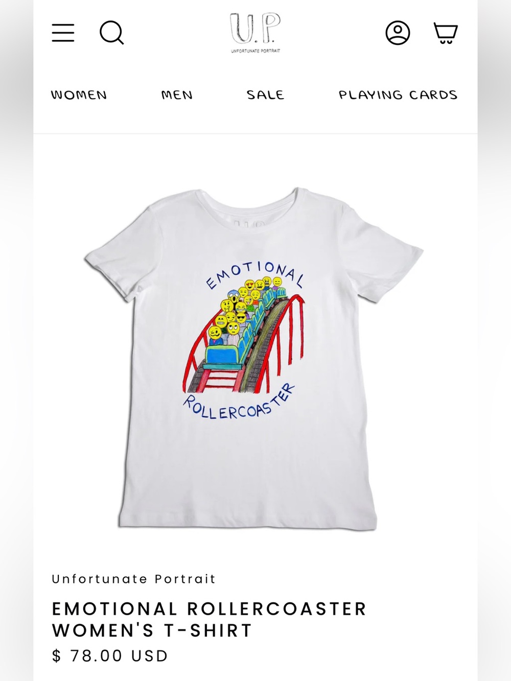 UNFORTUNATE PORTRAIT: Emotional Rollercoaster graphic tee